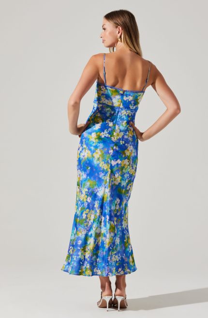 Florianne Floral Satin Maxi Dress