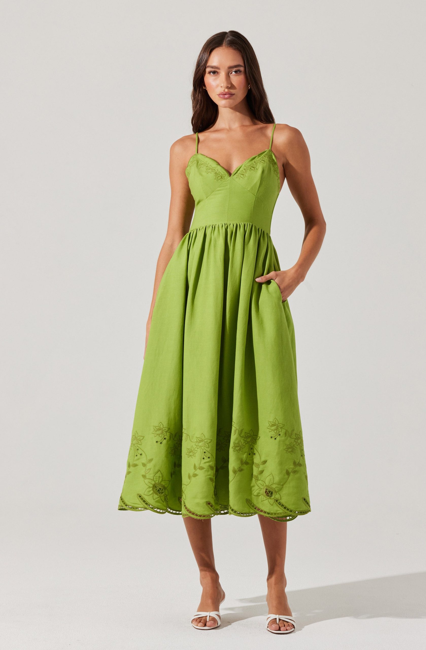 Kaidi Embroidered Midi Dress - Image 9