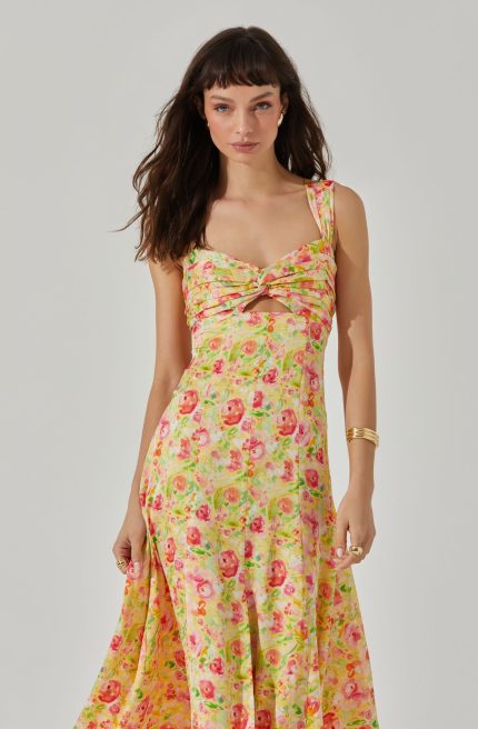 Twist Bust Midi Dress